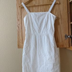 BROOKS BROTHERS Red Fleece Embroidered Eyelet Lined Sun Dress